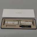 V.R.HOPE Apple Watch Band for Women 38mm 40mm 41mm 42mm Fashion Rose Gold Stainless Steel Metal Strap with Resin Inlay, Fashion Bracelet Compatible with iWatch Series 11 （Starlight+Starlight)