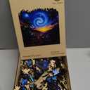 Mys Aurora 500 Pieces Puzzles for Adults, Starry Night Wooden Puzzles, Unique Shaped Jigsaw Puzzle Birthday Scenery Gift Challenging Family Game for Kids and Adults 15.9 * 15.9 Inches (King)