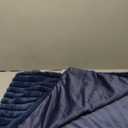 Pack of 1, Velvet Pillow Covers Striped, Soft Textured Throw Cushion Case Set, Accent Corduroy Lumbar Pillowcases for Home Decor Indoor Outdoor (50x20" Navy Blue)