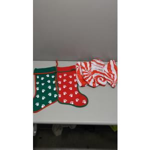 Christmas Decor, 2 Socks And Inflatable Candys