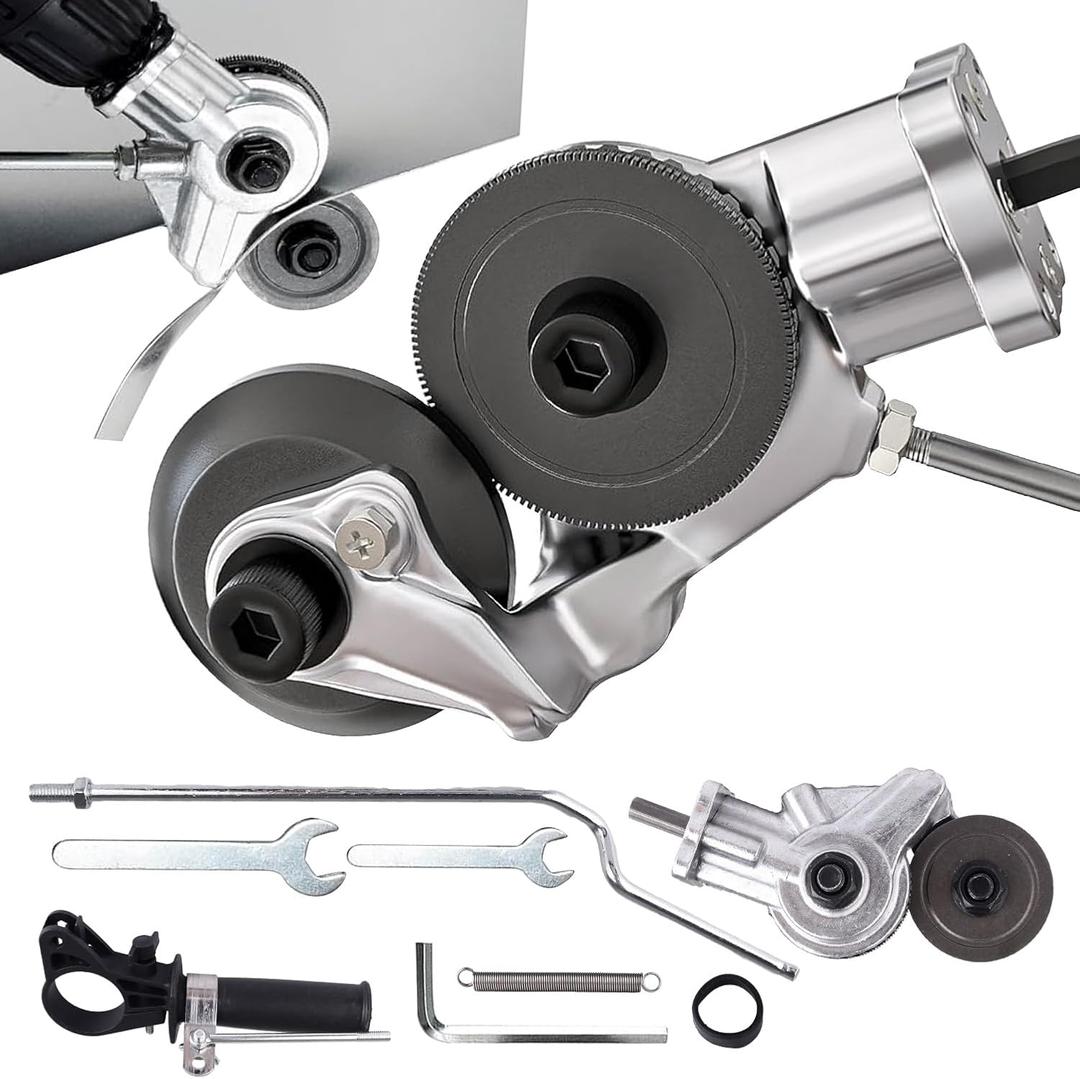 Allyplay Upgraded Electric Drill Plate Cutter, Metal Nibbler Drill Attachment, Sheet Metal Cutter Tool with Adapter for Cutting Various Metals Materials Such As Aluminum, Steel, Copper, Iron