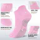 Ultrafun 6 Pairs Grips Non Slip Socks for Women, Anti Skid Yoga Pilates Hospital Gripper Socks (Multicolor-01)
