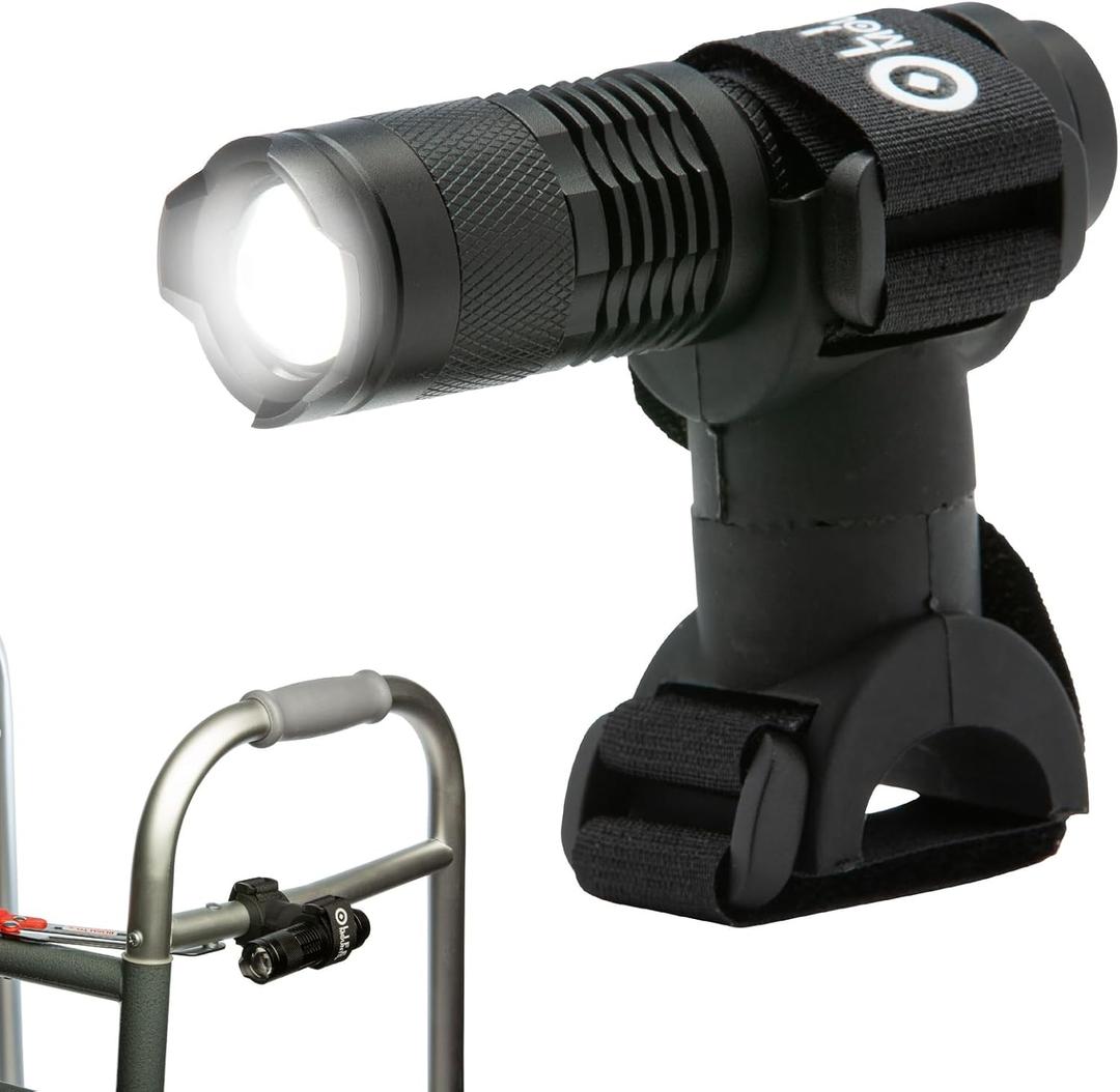 Life Mounts Universal Mounted LED Light - 3.5x1.5in, White LED - 360-Degree Rotation, Waterproof Silicone & Headlight for Walker with Seat - 300 Lumen Cree & Mobile Scooter Headlight