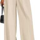 PRETTYGARDEN Womens Wide Leg Dress Pants 2026 Business Casual Flowy Work Palazzo Pants High Waisted Slacks Trousers (Large, Beige)