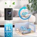 8L Humidifiers for Bedroom, 30dB Quiet, 500ft Coverage, 60H Runtime, Top Fill, 3-in-1 Humidifier Large Room & Essential Oil Diffuser & Ambient Light, Sleep Mode, 16H Timer, Auto Shutoff Protection (Black)