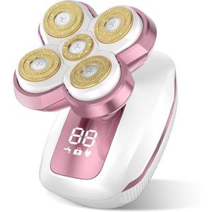 Electric Razor for Women with 5D Magnetic Blade, Women Shaver Waterproof Use, Hair Storage Design, Fast Type-C Charging & LED Power Display, Travel-Friendly (Pink)
