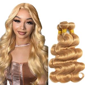 24 24 24 Inch Honey Blonde Bundles Human Hair Color 27 Body Wave Bundles Unprocessed Brazilian Virgin Hair Soft And Healthy