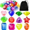 18PCS Diving Gem Pool Toys, Acrylic Big Colorful Diamonds Pirate Treasure Diving Gems Underwater Swimming Toys for Kids Summer Pool Beach Party Favor Games Present