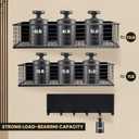 Magnetic Spice Rack for Refrigerator Magnetic Fridge Shelf for Kitchen Spice Organizer Magnetic Shelf, Classic Grid Design, 2*Spice Racks, 1*Hooks Rack, 1*Paper Towel Holder, 5*Removable Hooks