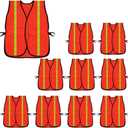 zojo High Visibility Safety Vests,Adjustable Size,Lightweight, Wholesale Reflective Vest for Outdoor Works, Cycling, 10 Pack, One Size