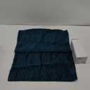 DEZENE 12x20 Teal Throw Pillow Cases: 2 Pack Original Striped Velvet Rectangular Decorative Pillow Covers for Farmhouse Couch