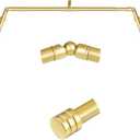 Bay Window Curtain Rods 36-72 Inch, HOTOZON 1 Inch Curtain Rods for Bay Windows 24-68 Inches(Center Rod)), 20-36 Inch Side Rods for Windows 8-32 Inches with End Cap Finials, Antique Gold