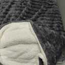 INFIIXSO Sherpa Fleece Queen Size Blanket - Super Soft & Warm Striped Fleece Blanket, Cozy Plush Fluffy Large Bed Blanket All Season Use (Grey, 90x90 Inches) (Queen(90"x90"))