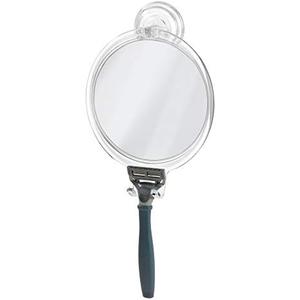 iDesign Plastic Power Lock Suction Shower Shaving Razor Holder, Fog-Free Bathroom or Tub, 6" x 2" x 7", Mirror-Round