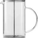Public Goods 34 oz. French Press Coffee Maker | 1 Liter High-Heat Borosilicate Glass French Press | Stainless Steel Lid | Heat-Resistant, Durable, Dishwasher Safe