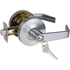 Heavy Duty Commercial Storeroom Door Lever, Grade 2 ADA Door Handle, Satin Chrome Finished, UL 3 Hour Fire Rated Ergonomic Lever for Store Room Door, 70mm Latch