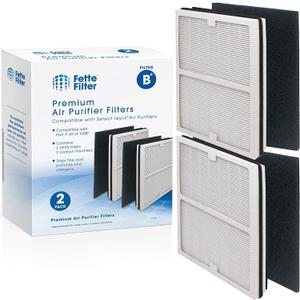Fette Filter - 2PK Air Purifier Filter with Carbon Prefilter Compatible with Idylis B Models: AC-2125, AC-2126, IAP-10-125, IAPC-40-140, IAP-10-150, IAP-10-050, Compare to Part # IAF-H-100B Pack of 2