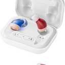 Rechargeable Hearing Aids for Seniors with Hearing Loss, They are Equipped with a Smart Noise Reduction chip, Providing Clear Sound Quality and Comfortable Wearing. Super-mini, Auto-On/Off