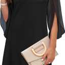 RUMIA Womens Cocktail Dresses Flutter Sleeve Wedding Guest Dresses for Women 2025 Trendy (Medium, Black)