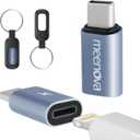 Meenova 60W Lightning to USB-C Adapter with Keychain for iPhone 15 16, Type-C Charging Converter for Travel, Office, Home