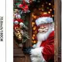 2 x BlissYard Christmas Door Cover 71x35 Santa Claus Hanging Door Banner Holiday Front Door Decoration Winter Porch Backdrop Outdoor Christmas Door Cover for Home Party Photography Background
