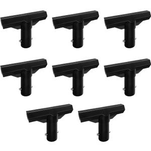 8 Pack Trampoline Plastic T-Connector, Trampoline Pole Cap Tops-T Tube Connectors, Enclosure Replacement Parts for Connect Top Ring Net and Fiberglass Rods, Black