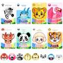 8 Pcs Animal Face Masks Bulk Spa Sheet Skincare Facial Mask Funny Face Skin Care for Women Girls Sleepover Slumber Party