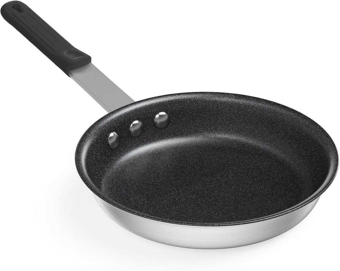 Sweetcrispy 8 Inch Non stick Small Frying Pan PFAS-Free Black Handle