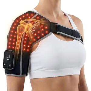 Cordless Red Light Therapy for Shoulder with Vibration Massage, 5000mAh Battery Portable Red Light Therapy with 80 LEDs, 660nm & 2 * 850nm Near Infrared Therapy, 3-in-1 LED Chips