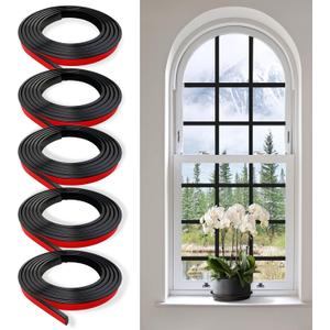 5 PCS Window Grid Kit,32.8ft Peel and Stick Window Grids,DIY Window Grille Inserts Grid Kit,Cuttable Wall Trim Molding for Window Door Frames(5x6.56 ft x 0.5 in Wx0.2in) (Black)