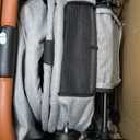 EchoSmile Small Medium Dogs Stroller 4-Wheel Pet Strollers for Medium Dogs Up to 50lbs, One Click Folding Large Cat Stroller, Reversible Handle, Shock Absorbing Wheels, Removable Washable Pad (Gray)