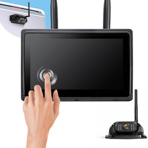 RV Backup Camera System Wireless 7" 1080P Touch Screen DVR Rear View Camera Compatible with Furrion Pre-Wired Plug, IP69K Waterproof Night Vision Camera and for RV Trailer Truck Camper, A11