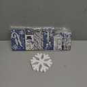 2 Pcs Winter Table Decor Snowman Christmas Table Centerpieces Black and White Snowman Tiered Tray Decor Snowflake Block Signs Winter Decorations for Home Kitchen Office Shelf Blue