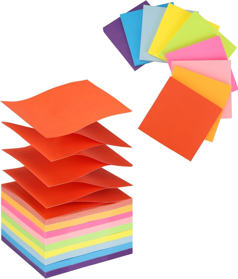 Mr. Pen- Pop Up Sticky Notes 3x3 Refills, 18 Pads, 900 Sheets, Bright Colors, Self Adhesive Memo Pads for Dispensers, Perfect for Home, Office & School, Stocky Notes for Bible Journaling