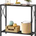Tajsoon Console Table 28.3''L, 2 Tier Narrow Entryway Table with Open Shelves, Small Sofa Table for Living Room, Entrace, Hallway, Foyer, Corridor, Office, Rustic Brown
