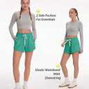 CAMPSNAIL Athletic Shorts for Women - Workout Casual High Waisted Black Sweat Shorts Comfy for Running Gym Lounge Summer (Green, S)