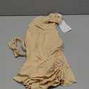 YOUNGER TREE Toddler Girl Summer Sundress Sleeveless Casual Dress Ruffle Hem Cotton Solid Outfits with Bowknot (4-5T, Khaki)