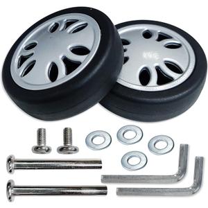 Replacement Luggage Suitcase Wheels OD 50mm Repair Kit Parts Axles Rubber Metal 360 Swivel Caster Wheels Bearings Tools Wear-Resistant Mute Flexible Set of (2) Wheels 50mm x 15mm x 6mm