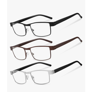 BLS Businessman Rectangular Reading Glasses - Professional Durable Readers - Blue-Light Blocking Lenses