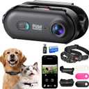 4K UHD Dog& Cat Pet Camera Collar, Video Recorder with Phone App View, Outdoor & Indoor POV Action Cam for Cat & Dogs Black - 2 Adjustable Black Collars (XS 8-12 in, M 14-20 in), 128g