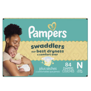 Pampers Swaddlers Diapers, Size 0 (up to 10 lbs), 84 Count, Absorbent, Keeps Baby Dry and Comfortable, Skin Safe Disposable Baby Diaper 