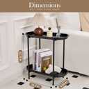 Large Metal 2-Tier Multi-Purpose Stand Sleek Black Indoor/Outdoor Oval Shelving Unit; Modern Storage Rack for Home Decor, Books, Bathroom Essentials, or Plants
