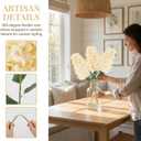 4pcs Champagne Hydrangea Artificial Flower, 33.5" Long Stem Real Touch Conical Fake Hydrangea Silk Flowers , For High Vase Flower Arrangements Decoration, Family Farmhouse, Hotel Decor (Champagne)