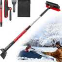 TrySpace All-Around High-Efficiency Cleaning 39 inch Extendable Snow Brush and Ice Scraper with Squeegee, Ice Scrapers for Car Windshield, Truck, SUV Snow Removal Tool, Winter Car Accessories