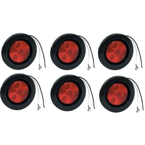 Buyers 5622514 2-1/2" Round 1 Led Red Marker Light W/Grommet & Plug - Lot of 6