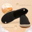 POVOGER Women's Black Flats Mesh Slip On Shoes Breathable Loafers Espadrilles Flats Soft Womens Casual Shoes(Black,US05)