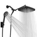 Seacity Wide Rain Shower Head With 5 Modes Handheld Showerheads, High Pressure Showerhead Combo with Extension Arm for Bathroom Accessories, Adjustable Shower Head with Anti-Clog Nozzles (Black)