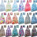Weewooday 18 Pieces Foldable Reusable Shopping Bags Machine Washable Grocery Bags Waterproof