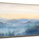 Home Decor Mountain Wall Art Blue Large Framed Artwork for Living Room Bedroom Office Wall Decorations 29x58 Inch