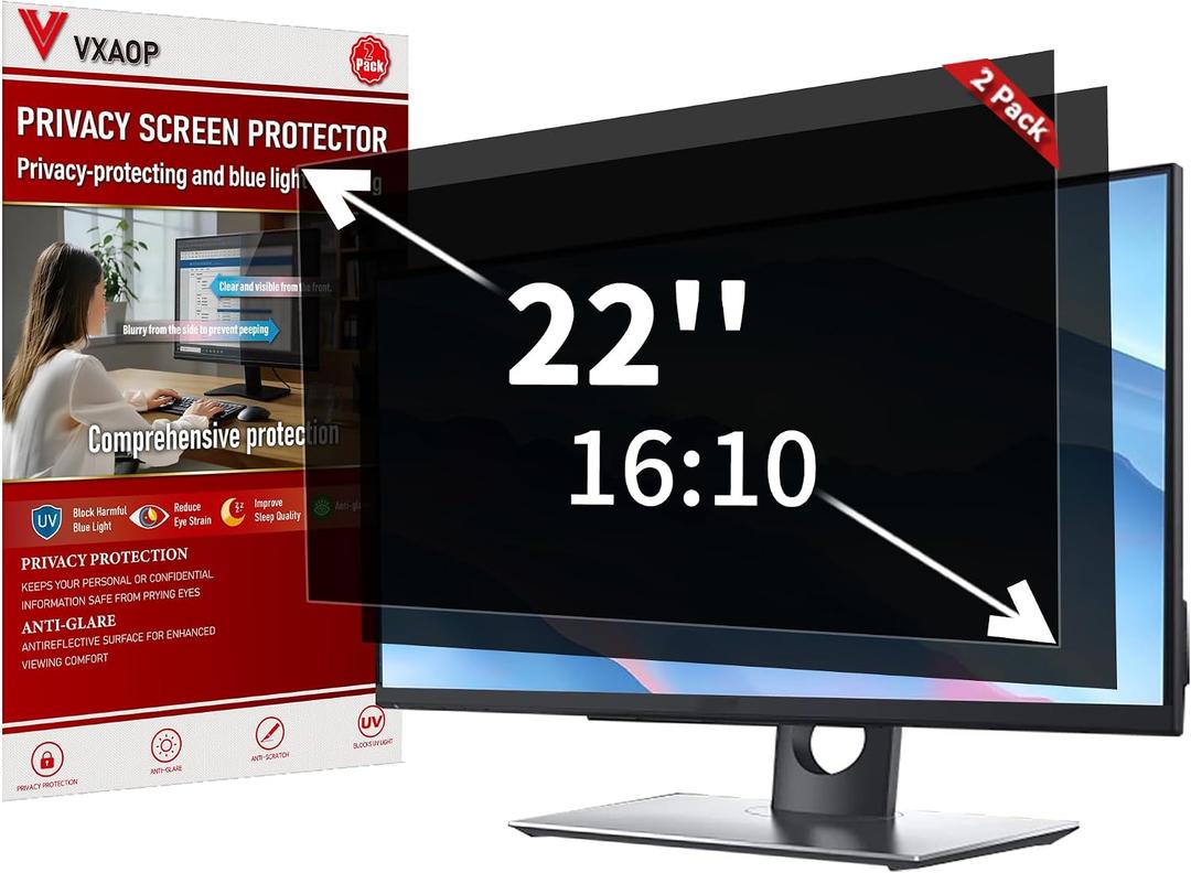 [2-Pack] 22 Inch Computer Privacy Screen Filter (16:10 Aspect Ratio)